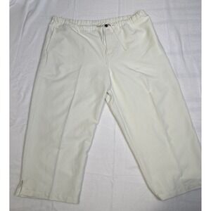 Caribbean Joe Women's Sz XL Ivory Silk Blend Capri Elastic‎ Waist Pants